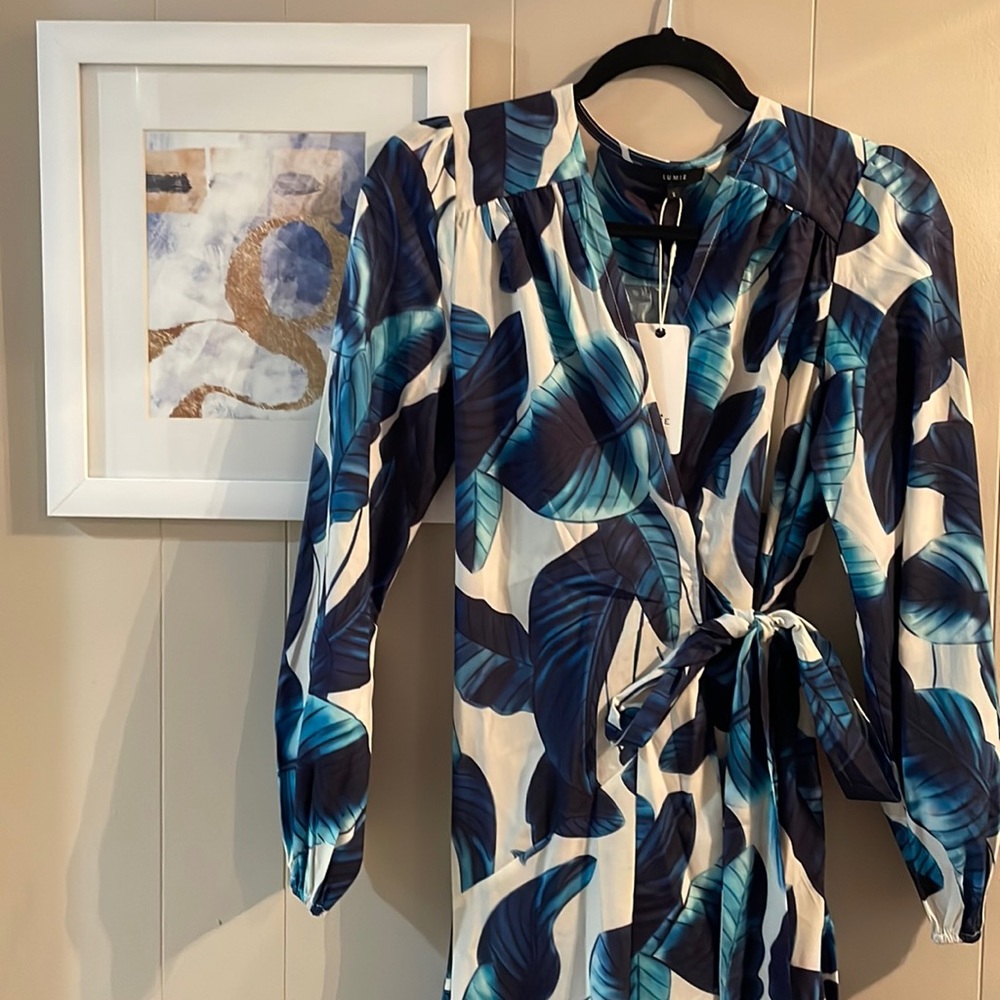 Asymmetrical wrap dress, size small